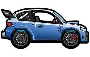Voiture de rally bleu pale
